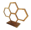 Four Slot Wood Honeycomb Hanging Display - Image 3 of 0