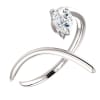 This 14k white gold split shank ring features a single pear cut shape diamond with a thin and unique band. - Image 1 of 0