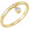 This 14k yellow gold bezel set diamond ring features a single round brilliant cut diamond. - Image 1 of 0
