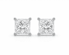 1 carat total weight princess-cut lab-grown diamond stud earrings in 14K white gold - Image 1 of 0