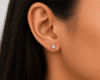 1 carat total weight princess-cut lab-grown diamond stud earrings in 14K white gold - Image 2 of 0