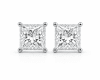 2 carat total weight princess-cut lab-grown diamond stud earrings in 14K white gold - Image 1 of 0