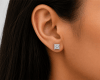 2 carat total weight princess-cut lab-grown diamond stud earrings in 14K white gold - Image 2 of 0