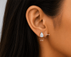 2 carat total weight pear-shaped lab-grown diamond stud earrings in 14K white gold - Image 2 of 0