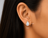 3 carat total weight pear-shaped lab-grown diamond stud earrings in 14K white gold - Image 2 of 0