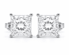 6 carat total weight princess-cut lab-grown diamond stud earrings in 14K white gold - Image 1 of 0
