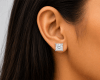 6 carat total weight princess-cut lab-grown diamond stud earrings in 14K white gold - Image 2 of 0