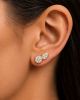 4 carat total weight round and pear lab-grown diamond bezel stud earrings in 14K gold - Image 2 of 0