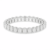 2 carat total oval lab-grown diamond eternity band with elongated oval diamonds worn on the ring finger - Image 1 of 0