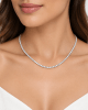 3 carat natural diamond tennis necklace in 14K white gold - Image 2 of 0