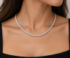 4 carat natural diamond tennis necklace in 14K white gold - Image 2 of 0