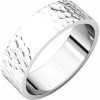 This 14k yellow gold hammered men's wedding band is available in either white, yellow or rose gold. - Image 2 of 0