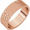 This 14k yellow gold hammered men's wedding band is available in either white, yellow or rose gold. - Image 3 of 0