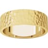 This 14k yellow gold hammered men's wedding band is available in either white, yellow or rose gold. - Image 4 of 0