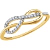 This diamond infinity ring showcases round diamonds in an elegant and simple setting in 14k gold. - Image 1 of 0