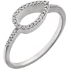 A 14k white gold ring with delicate diamond touches that add up to 0.10 carats of shine wrap around a delicious open pear shape in this diamond fashion ring. - Image 1 of 0