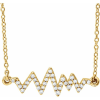 This heartbeat necklace features nearly one quarter carats of round diamonds. - Image 2 of 0