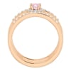 This rose gold double band ring features 1/3 carats of round brilliant diamonds, with a center morganite. - Image 2 of 0
