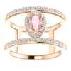 This rose gold double band ring features 1/3 carats of round brilliant diamonds, with a center morganite. - Image 3 of 0