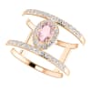 This rose gold double band ring features 1/3 carats of round brilliant diamonds, with a center morganite. - Image 4 of 0