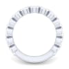 Smooth diamond bezels encompass round brilliant diamonds in this 14k white gold diamond ring. - Image 2 of 0