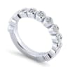 Smooth diamond bezels encompass round brilliant diamonds in this 14k white gold diamond ring. - Image 3 of 0