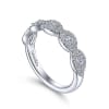 This 14k white gold diamond wedding ring features over one half carat of marquise and round diamonds. - Image 2 of 0