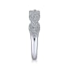 This 14k white gold diamond wedding ring features over one half carat of marquise and round diamonds. - Image 3 of 0