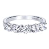 Diamonds and 14k white gold form a perfect partnership, mirroring you and your partner's! Featured with 5 round diamonds with a total diamond weight of 1.25 carats in this traditional diamond wedding band. - Image 1 of 0