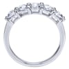 Diamonds and 14k white gold form a perfect partnership, mirroring you and your partner's! Featured with 5 round diamonds with a total diamond weight of 1.25 carats in this traditional diamond wedding band. - Image 2 of 0