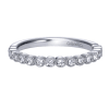This simple and stylish diamond wedding band is featured in 14k white gold, to go along with 0.17 carats of round brilliant diamonds. - Image 1 of 0