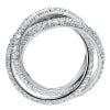 This triple rolling diamond ring features 3.24 carats of diamond brilliance in 14k white gold. - Image 2 of 0