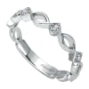 14k white gold diamond stackable ring with 0.08 carats. - Image 3 of 0