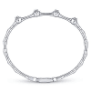 This station style white gold diamond bangle features cluster set diamond sections that total o.40 carats in diamonds, with bead style finishes in white gold down the bangle. - Image 3 of 0