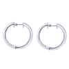 14k white gold mixes with round brilliant diamonds to create this contemporary take on the classic diamond hoop earring! - Image 2 of 0