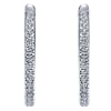 14k white gold mixes with round brilliant diamonds to create this contemporary take on the classic diamond hoop earring! - Image 3 of 0