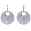 Floating discs of round diamonds totaling over 4.50 carats of diamonds make this pair of 18k white gold earrings sparkle! - Image 1 of 0
