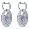 Floating discs of round diamonds totaling over 4.50 carats of diamonds make this pair of 18k white gold earrings sparkle! - Image 2 of 0