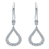 Delicately hanging from 14k white gold, dazzling diamonds glisten in this luxurious classic in this hanging daimond drop earrings. - Image 1 of 0
