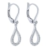 Delicately hanging from 14k white gold, dazzling diamonds glisten in this luxurious classic in this hanging daimond drop earrings. - Image 2 of 0