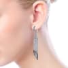 These hanging chandelier earrings with almost 2 carats of round brilliant diamonds bring back the days of flapper dresses and high couture. - Image 3 of 0