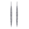 These drop earrings in 14k white gold shimmer with one half carat of round diamond brilliance, from the dagger shape to the funky way they are secured, this pair of trendy earrings has it all. - Image 1 of 0