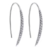 These drop earrings in 14k white gold shimmer with one half carat of round diamond brilliance, from the dagger shape to the funky way they are secured, this pair of trendy earrings has it all. - Image 2 of 0