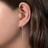 This fresh pair of white gold diamond drop earrings has a leverback to keep them steady in you ears. - Image 3 of 0