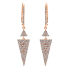 These rose gold diamond drop earrings hang with over one half carat of round brilliant diamonds in a fantastic and clever set of 14k rose gold earrings. - Image 1 of 0