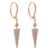 These rose gold diamond drop earrings hang with over one half carat of round brilliant diamonds in a fantastic and clever set of 14k rose gold earrings. - Image 2 of 0