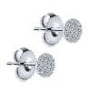 Set in a cluster style setting, 0.11 carats of diamonds in 14k white gold stud earrings. - Image 2 of 0