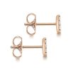 These 14k rose gold diamond stud earrings feature one quarter carats of round brilliant diamonds in a push back stud. - Image 3 of 0