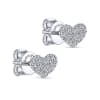 This pair of 14k white gold diamond heart stud earrings feature 0.12 carats. - Image 2 of 0