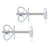 This pair of 14k white gold diamond heart stud earrings feature 0.12 carats. - Image 4 of 0